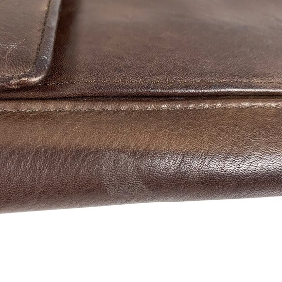 Vintage FOSSIL Brown Leather Crossbody Wallet Organizer Travel Bag 90s - Picture 4 of 15